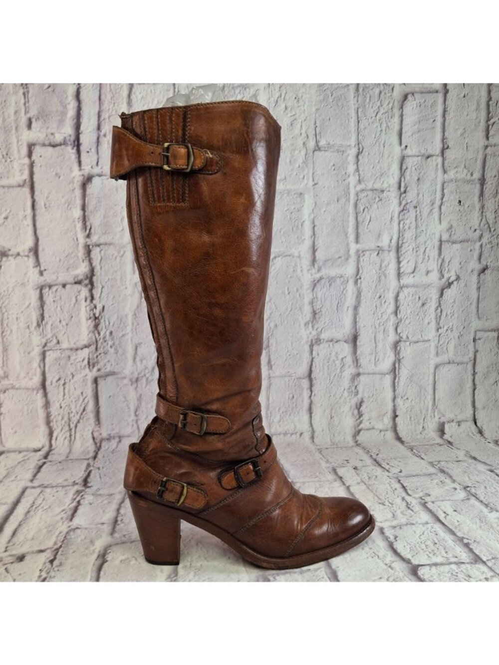 Belstaff Trialmaster 1955 Boots Womens Sz 37 EU Brown Leather High Quality Italy